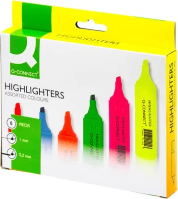 Immagine prodotto di Q-Connect® KF01909 Evidenziatore - circa 2 - 5 mm, confezione da 6