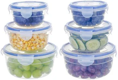 Obrázok produktu pre Malé okrúhle plastové nádoby bez obsahu BPA, stohovateľné, 0,3–1,05 l