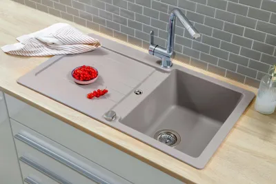 Produktbild von Küchenspüle Einbauspüle Spülbecken Granitspüle 86 x 50 Grau Respekta Austin