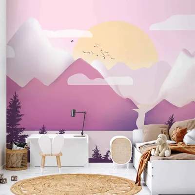 Produktbild von Selbstklebende Folie Fototapete - Landscape at Sunset - Third Variant 98x70 cm Für Kinder c-A-10015-a-c