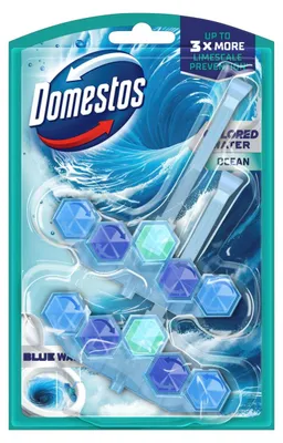 Produktbild von Domestos Toilettenstein Blue Water Ocean, 2 Stück à 48g