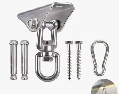 Immagine prodotto di Solidchoice - Gancio a soffitto in acciaio inossidabile con rotazione a 360° e materiale di montaggio incluso