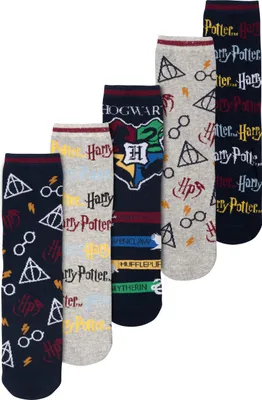 Produktbild von Harry Potter Socken für Herren - Männer Hogwarts Sneaker Strümpfe 40-45 (5er Pack) 40-45