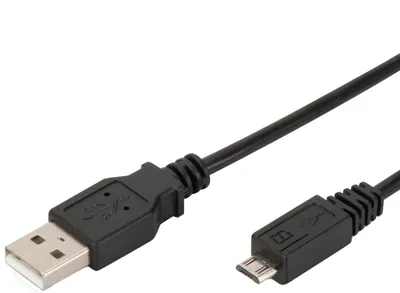 Produktbild von Digitus USB-A – Micro-B Anschlusskabel, 3m, 3 m, USB A, Micro-USB B, USB 2.0, Stecker/Stecker, Schwarz