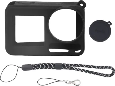 Produktbild von Silikongehäuse und Linsenkapitelle für DJI Osmo Action 3 Kamera Schutzhülsenschutz mit Handseil