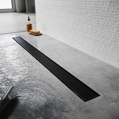 Immagine prodotto di SONNI scarico a pavimento canale doccia piatto 360° sifone regolabile in acciaio inox 70cm design 2 in 1 con arresto odori e filtro per capelli bordo scarico