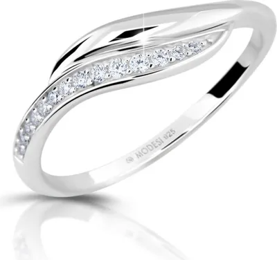 Image de Élégante bague en argent avec zircones M00210 - Circonférence : 50 mm