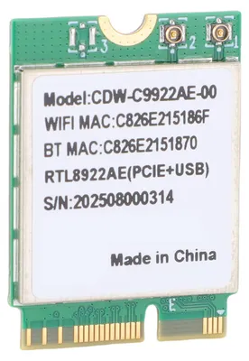 Image de Carte WiFi 7 pour PC de bureau sous Windows 10/11 – Carte réseau sans fil M.2 triple bande (6 GHz, 5 GHz, 2,4 GHz) avec deux antennes intégrées