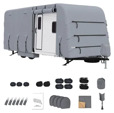 Obrázok produktu pre Ochranná plachta na karavan, 10,1–10,7 m – 4-vrstvová ochranná fólia, vodeodolná, odolná voči UV žiareniu, rozmer 1066 x 267 cm