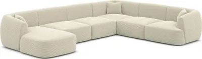 Produktbild von Cord U-Form XXL Wohnlandschaft Elvira Hellbeige Links