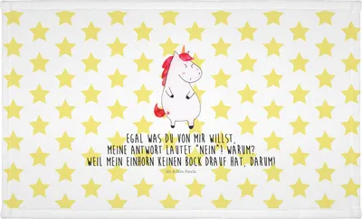 Produktbild von Mr. & Mrs. Panda Handtuch Einhorn Wut - Weiß - Geschenk, kleines, Unicorn, baumwolle, 50x100, Büro, gesichtshandtuch, Einhörner, Flauschtuch, Nein, Arbeit