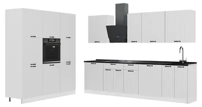 Produktbild von Küchenzeile Vicco Fame-Line Weiß Landhaus/Weiß 460 cm, AP Anthrazit, Model 63841