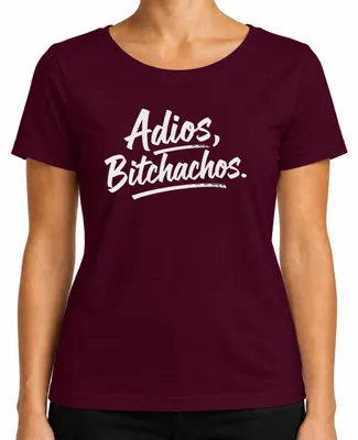 Obrázok produktu pre Adios Bitchachos – vtipné a sarkastické tričko na rozlúčku pre ženy, bordová farba, veľkosť XXL