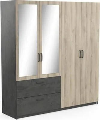 Produktbild von Kleiderschrank >Ready2< in Eiche aus Holzwerkstoff - 178x192x51cm (BxHxT)