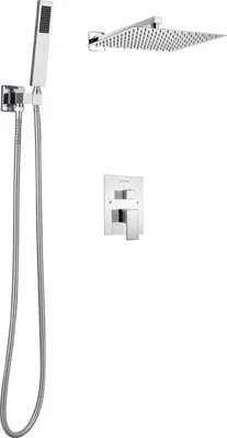 Zdjęcie produktu dla Zestaw prysznicowy deszczowy 30,5 cm z baterią i słuchawką ścienny chrom