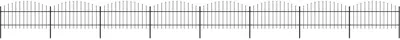 Produktbild von The Living Store Gartenzaun mit Speerspitzen Stahl (1 - 1,25) x 13,6 m Schwarz