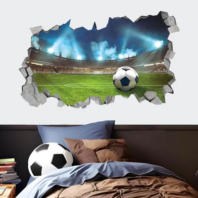 Produktbild von 3D Fussball Wandsticker, Stadion Effekt, 85x55CM, fuer Kinderzimmer