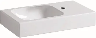 Produktbild von Geberit Handwaschbecken iCon 530 x 310 mm, ohne Überlauf, mit Hahnloch weiß Ablagefläche rechts