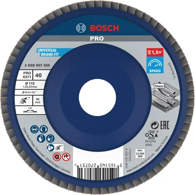 Produktbild von PRO X571 Fächerschleifscheibe, gerade, 115 mm, K40