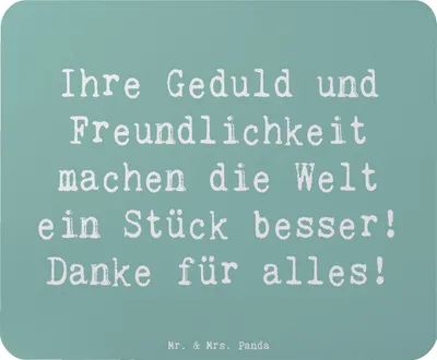 Produktbild von Mr. & Mrs. Panda Mauspad Spruch Erzieher-Dank - Meeresbrise - Geschenk, Aufmerksamkeit, Fürsorge, Mousepad, laptop, Mouse Pad, Wertschätzung, Dankeschön, Danke sagen