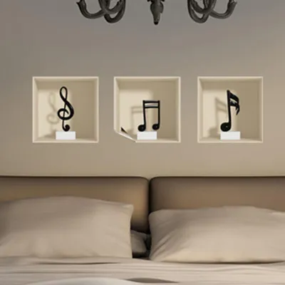 Image de Autocollants à effet 3D – Notes de musique – 40 x 120 cm