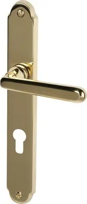 Produktbild von Langschildgarnitur Wien messing/poliert PZ mit 2x Drücker für Wohnungseingangstür links/rechts