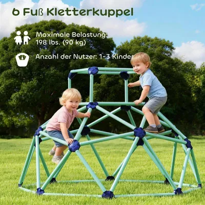 Produktbild von Kletterkuppel Ø182,5cm – UV-beständig & wasserdicht, Kletterdom für Kinder bis 90kg, für 3-8 Jahre, aus Kunststoff, Blau