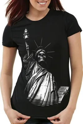 Produktbild von style3 Liberty Graffiti Damen T-Shirt usa freiheitsstatue new york punk rock tattoo, Größe:XL