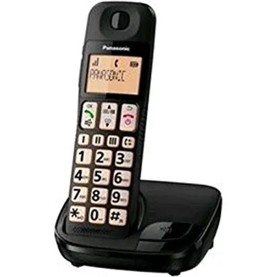 Produktbild von Panasonic KX-TGE110, DECT-Telefon, Kabelloses Mobilteil, Freisprecheinrichtung, 50 Eintragungen, Anrufer-Identifikation, Schwarz