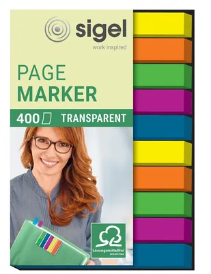 Immagine prodotto di SIGEL HN617 Foglio segnapagina - 50 x 6 mm, assortito, 10x 40 strisce