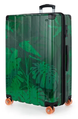 Zdjęcie produktu dla HAUPTSTADTKOFFER Q-Damm - Duża walizka na kółkach z twardą skorupą, rozszerzana walizka Jungle Edition, 77 cm, 133 l, kwiatowa