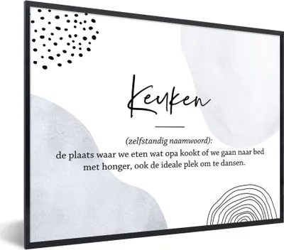 Produktbild von MuchoWow® Gerahmtes Poster Küche - Großvater - Zitate - Wörterbuch - Definition Küche 80x60 cm - Poster mit Schwarzem Bilderrahmen Wandposter Rahmen Foto Bilder - Schwarzem - Mit Gestell