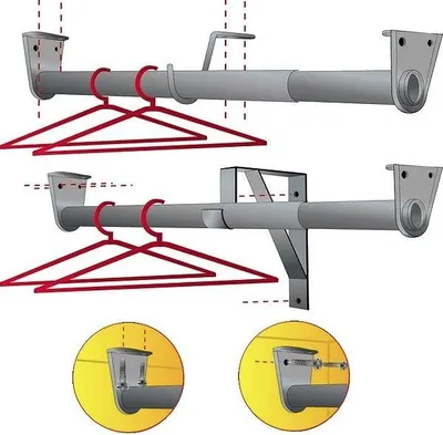 Produktbild von Kleiderstangen von 40 bis 72 cm, weiß, Mottez