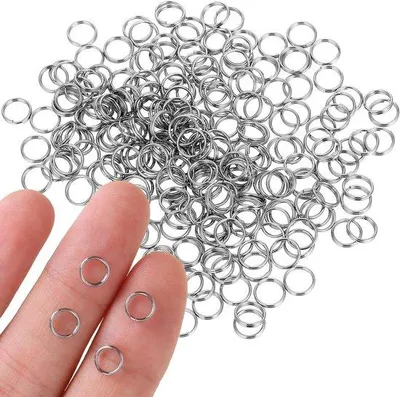 Image de Petits porte-clés en acier inoxydable, 300 pièces, couleur argent