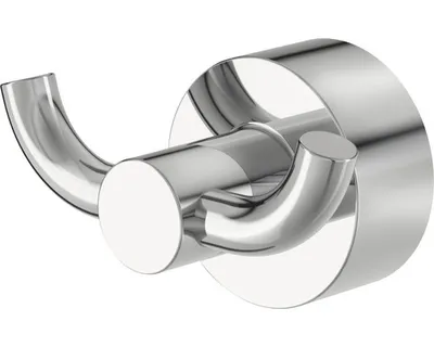 Produktbild von Runder Handtuchhaken Pisa Chrom, doppelte Hakenstruktur, 8,1 cm breit
