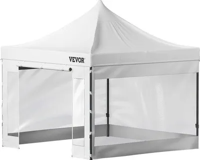 Productafbeelding van Witte tent, 3x3 meter, opzetbaar, met verstelbare hoogte en intrekbaar