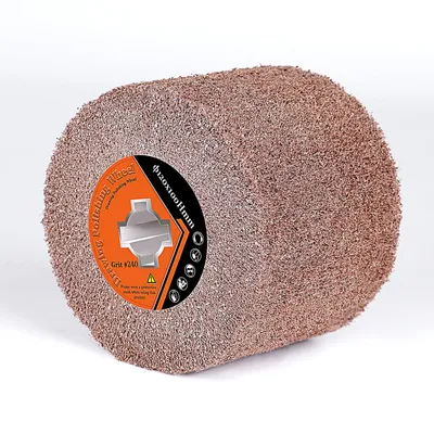 Produktbild von 240# Schleifbürste Polierbürste aus Aluoxid-beschichteten+PA-Fasern, 12x10cm, Kunstfaserbürste für Satinierer Schleifrolle Schleifen Renovierung