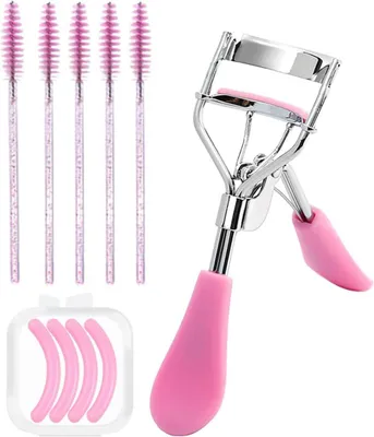Produktbild von Wimperkrulspelden mit Ersatzpads und Wimpernspoolies, 4 Ersatzpads, 5 Wimpernspoolies, für Wimpernverlängerung