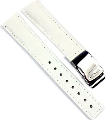 Produktbild von Casio Sheen Ersatzband Uhrenarmband Leder Band Weiss 18mm SHN-3013L