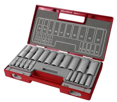 Produktbild von Fortum 4700012 20-teiliger Steckschlüsselsatz, verlängert, 1/4", 1/2"
