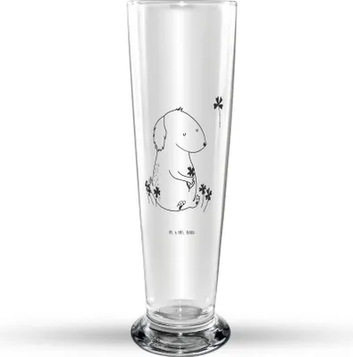 Produktbild von Mr. & Mrs. Panda Bierglas Hund Kleeblatt - Transparent - Geschenk, Glasbecher, Bier Glas, Bierbecher, Trinkglas, Glück, Glücksbringer, Viel, Sprüche, Süß, Glasbierglas