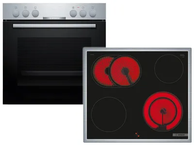 Produktbild von Bosch HND211CS63 (HEA510BS3+NKN645GA2E), Zonen-Induktionskochfeld, 4 Zone(n), Glaskeramik, Schwarz, Berührung, 58,3 cm