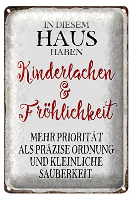 Produktbild von Blechschild Spruch 40x30cm in diesem Haus Kinderlachen