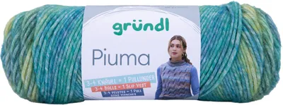 Zdjęcie produktu dla Gründl Wełna Piuma 100 g niebiesko-zielono-limonkowa