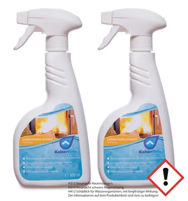 Produktbild von KaiserRein Ofen- und Kamin-Scheiben-Reiniger Spray 2x 0,5 L Kamin,- und Ofen,- Glasreiniger Kaminscheiben