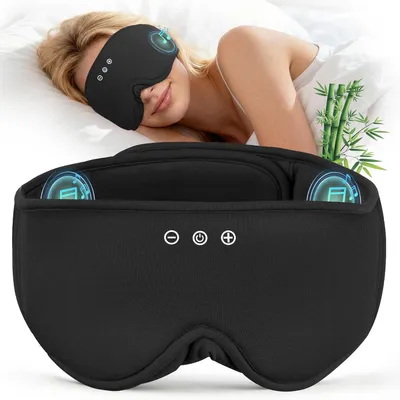 Produktbild von Bluetooth-Schlafmaske mit Kopfhörern für Damen und Herren, Verdunkelungsmaske, weiche Kopfhörer für einen erholsamen Schlaf, ideal für Reisen und als Bettmaske