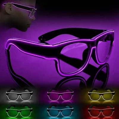 Image de Lunettes de fête lumineuses au néon : rouge/bleu/vert/orange/violet/turquoise