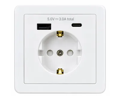 Produktbild von SILVERCREST USB Steckdose Unterputz 1x USB-A 1x USB-C 3A 5V Weiß