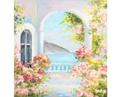 Produktbild von Leinwandbild Terrace on the lake 40x40 cm