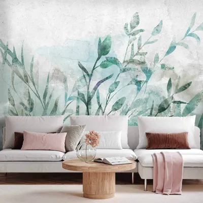 Produktbild von Selbstklebende Folie Fototapete - Watercolor Nature 392x280 cm Blätter b-A-0848-a-a